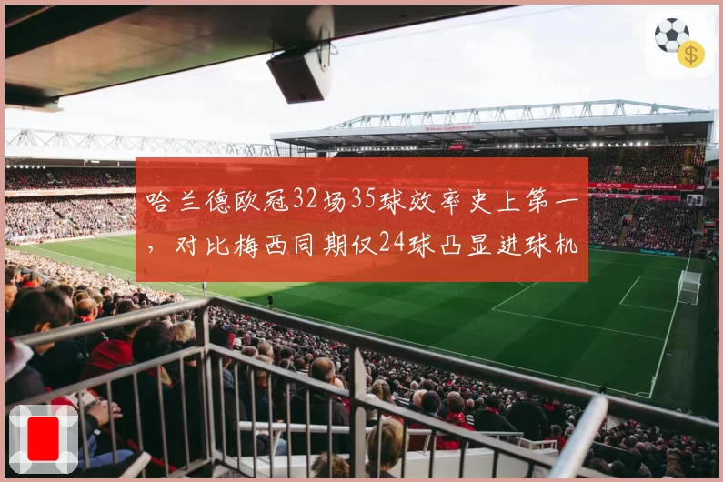 哈兰德欧冠32场35球效率史上第一，对比梅西同期仅24球凸显进球机器